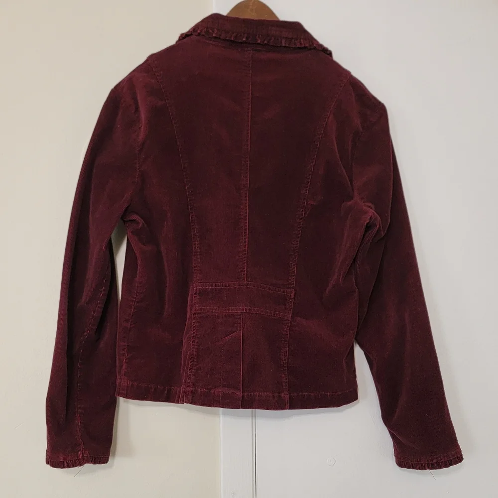 Sashimi Corduroy Jacket Button Maroon Dark Wine Red Burgundy Y2K 2000 - Picture 2 of 7